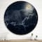 Designart - Cloudy Full Moon Night - Nautical & Coastal Metal Circle Wall Art